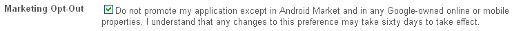 Android Market Opt Out