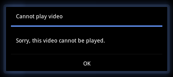 Xoom Cannot Play Video